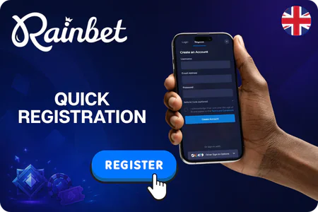 Hand holding a phone with the signup form UK